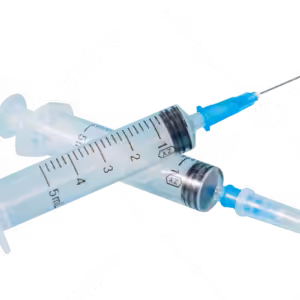Seringue 5 ml avec aiguilles d'injection 23G bleues 0,6×40 mm – 10 pièces