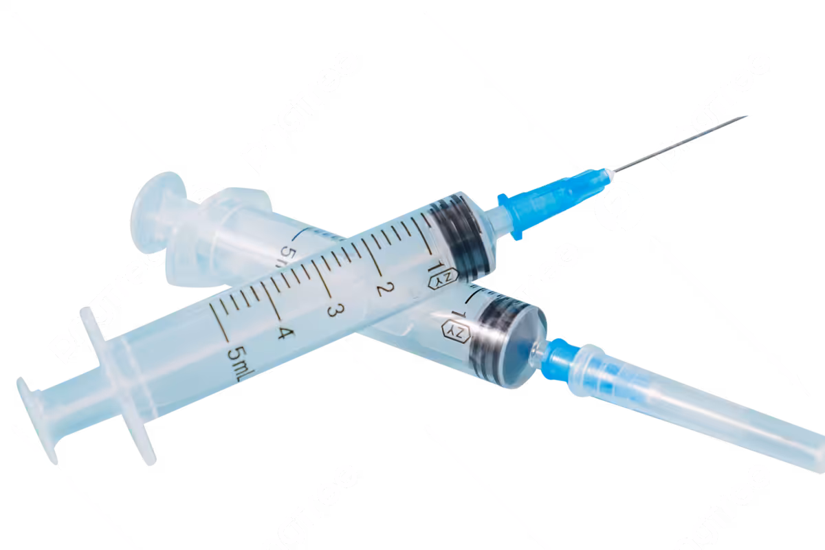 Seringue 5 ml avec aiguilles d'injection 23G bleues 0,6×40 mm – 10 pièces