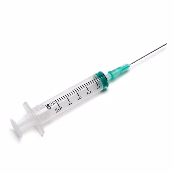 Seringue 5 ml avec aiguilles d'injection 21G vert 0,8×40 mm – 10 pièces